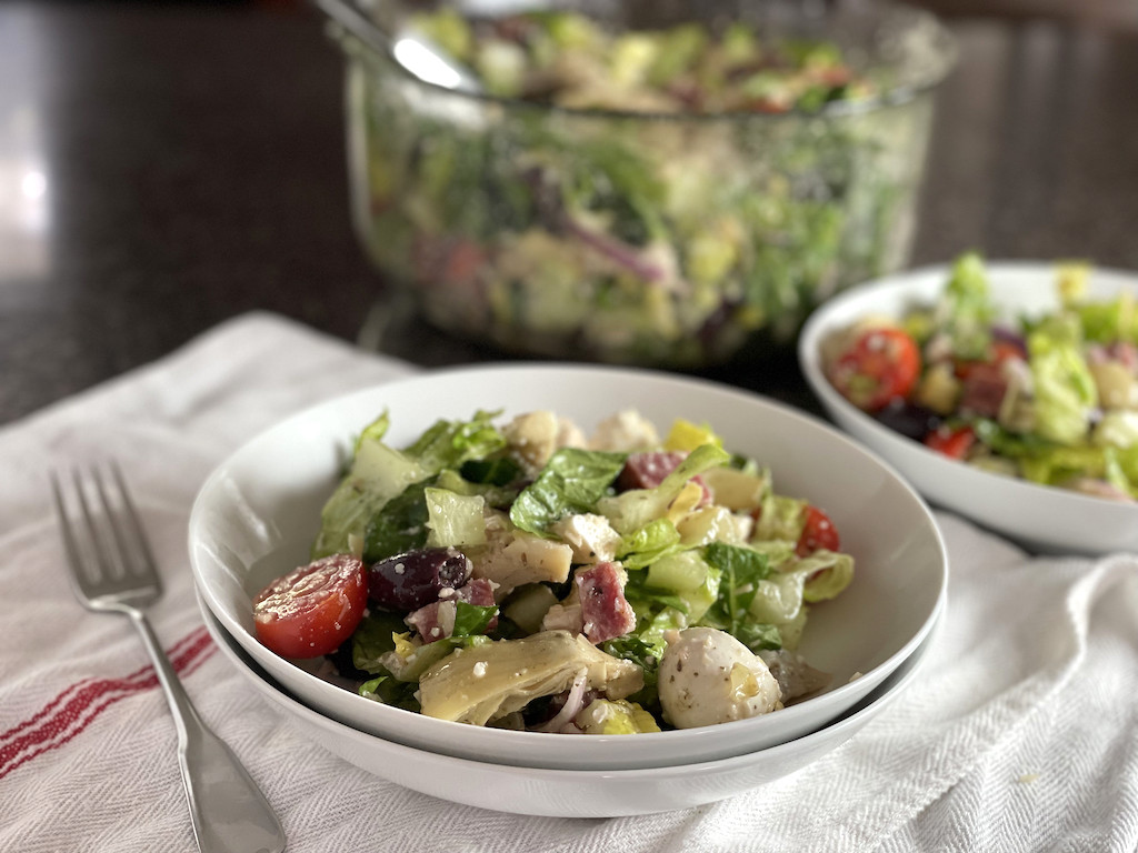 antipasta salad in bowl