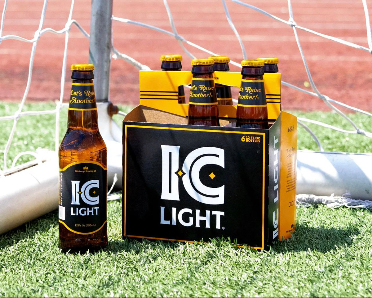 Iron City Light Beer on a field