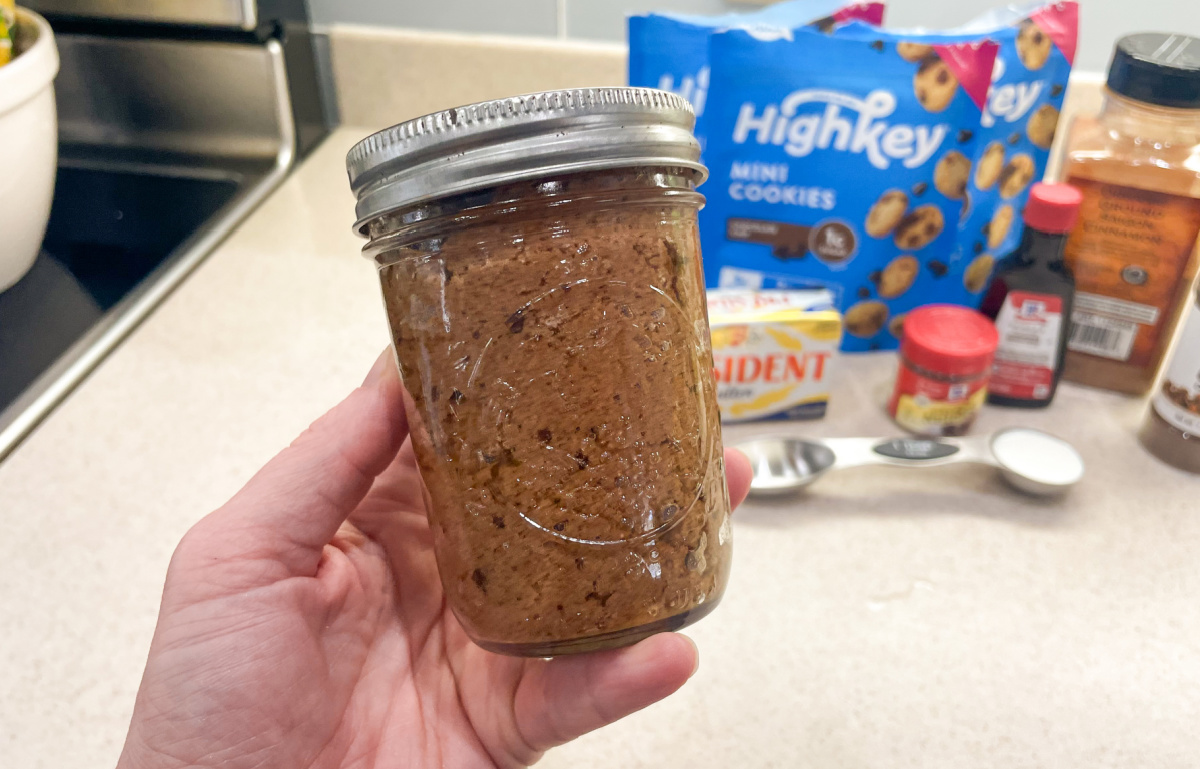 keto cookie butter in a jar