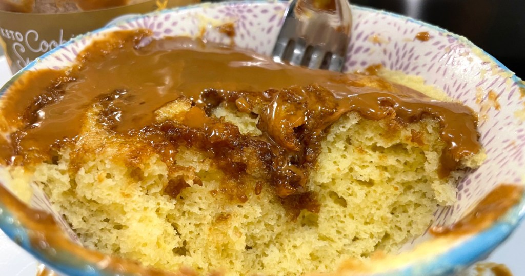 Keto sweet bread with fork in bowl