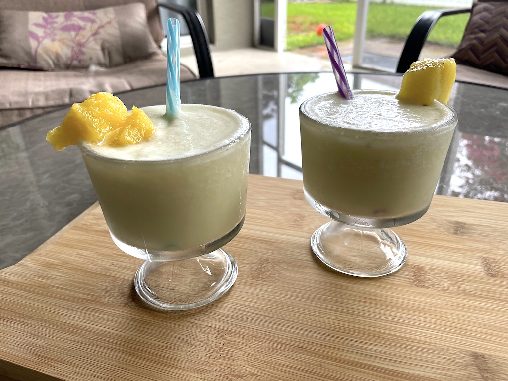 keto pina colada drinks on table 