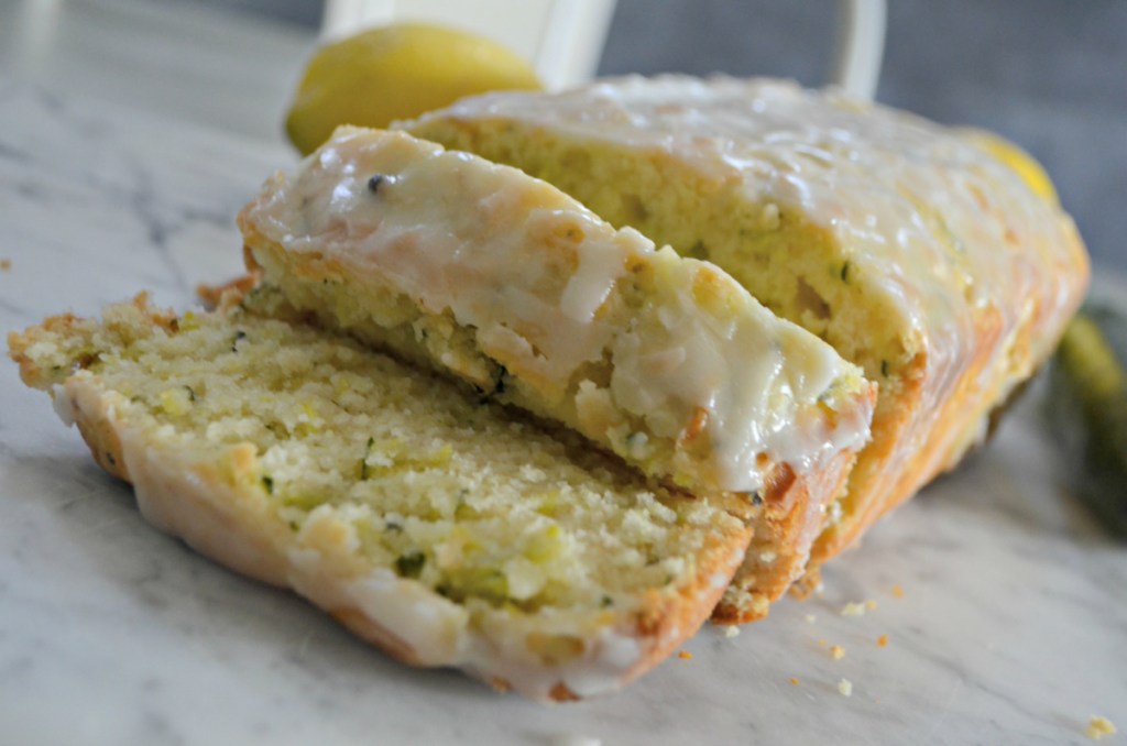 Keto lemon zucchini bread loaf and slices