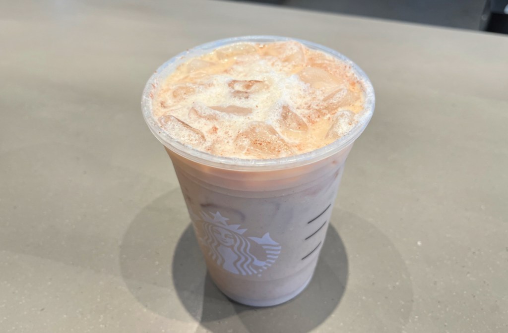 An iced keto horchata which is one of the keto Starbucks drinks you can easily order