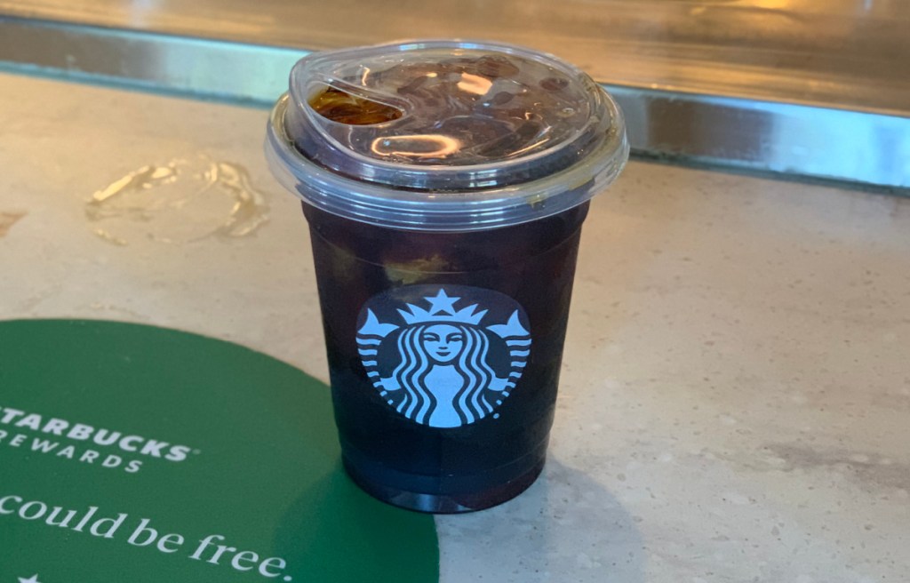 A Starbucks Keto Iced Coffee on the counter
