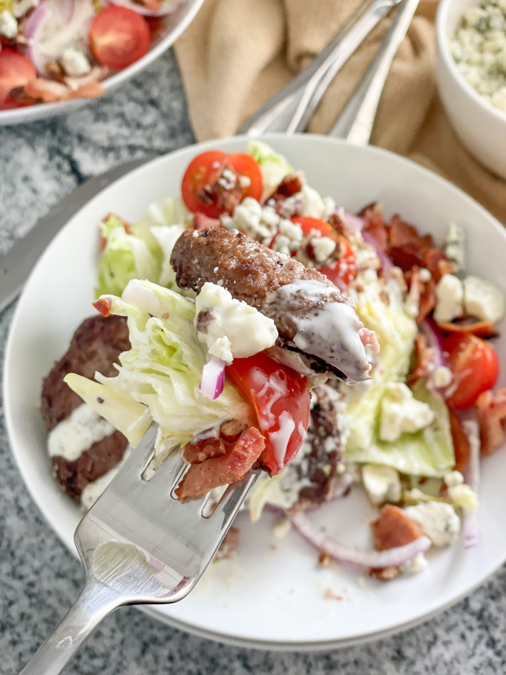 This Blue Cheese Burger Salad Will Change The Way You Do Salads this-blue-cheese-burger-salad-will-change-the-way-you-do-salads