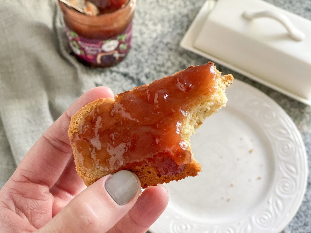 choczero sugar-free raspberry jam on keto toast