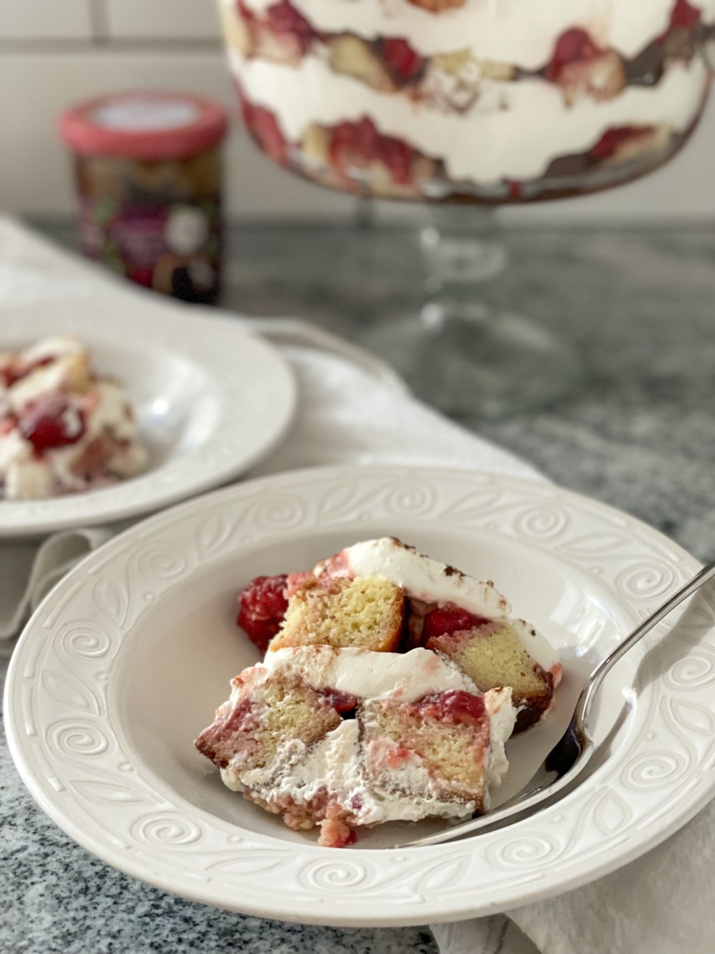 plated keto raspberry trifle