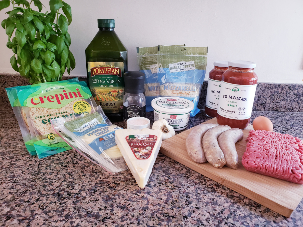 Ingredients for Lasagna With Egg Wraps 