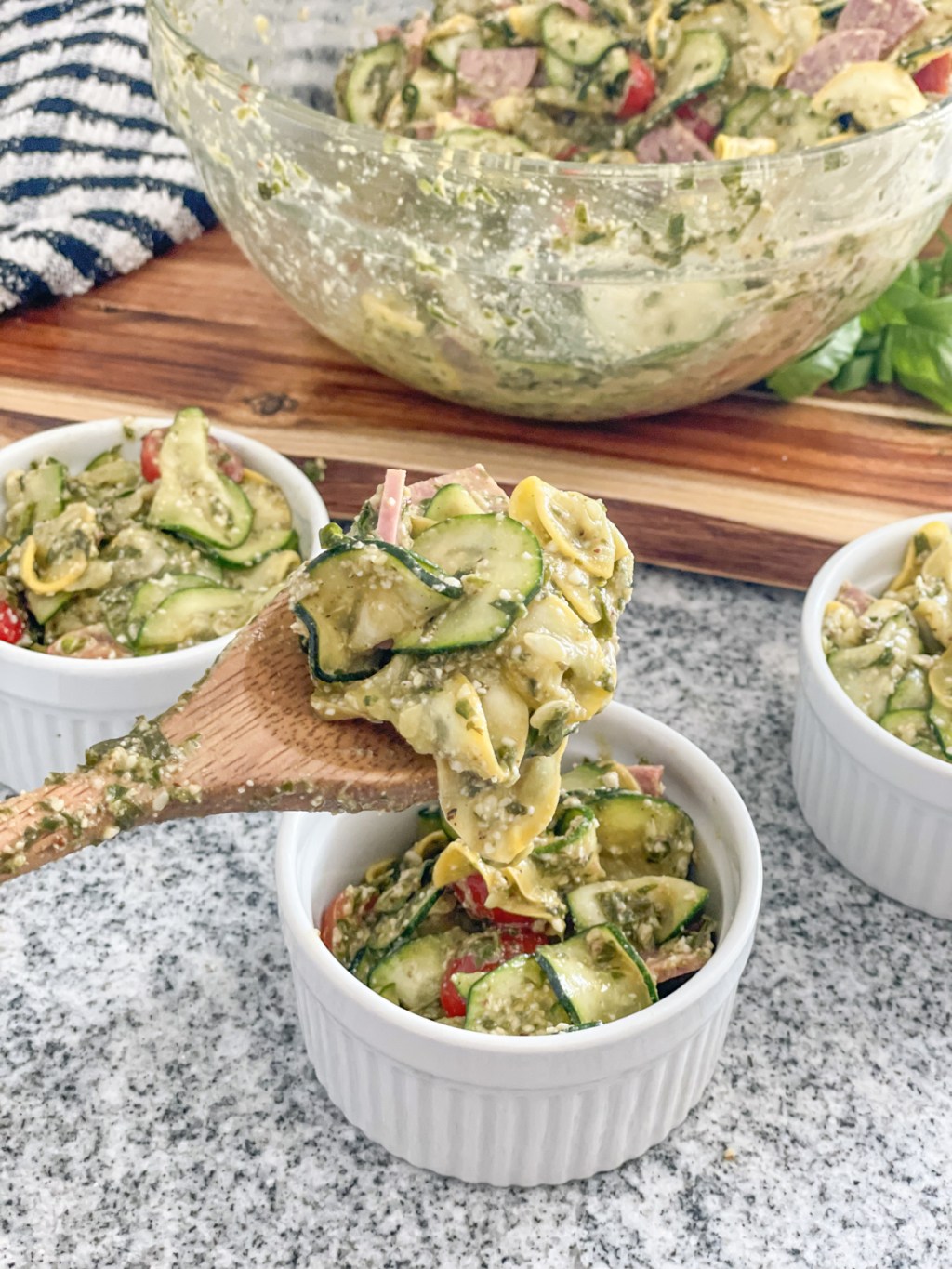 spoonful of zucchini salad