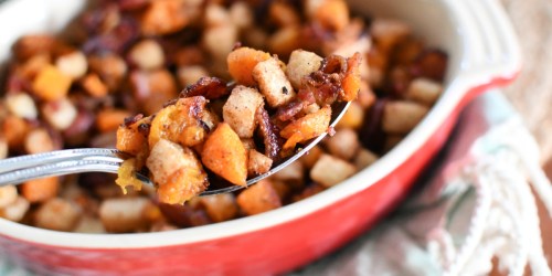 Serve Roasted Keto Butternut Squash with Bacon and Jicama This Holiday Season