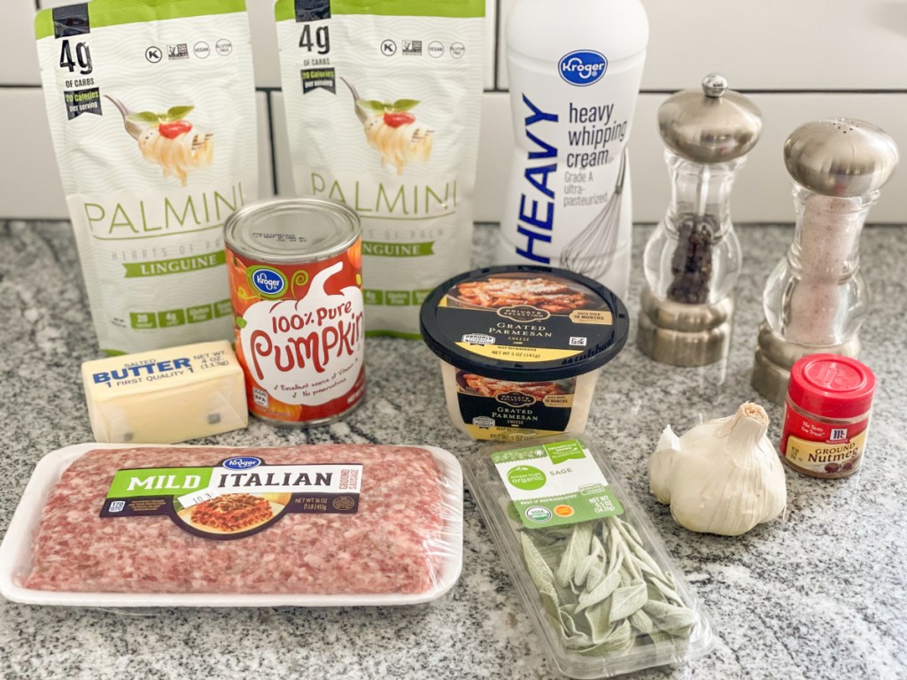 keto pumpkin Alfredo ingredients 