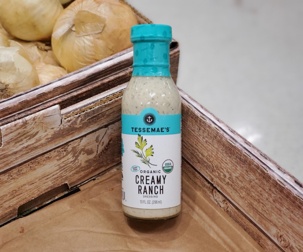 Tessemae creamy ranch dressing is one of the best low carb sauces and keto condiments to use