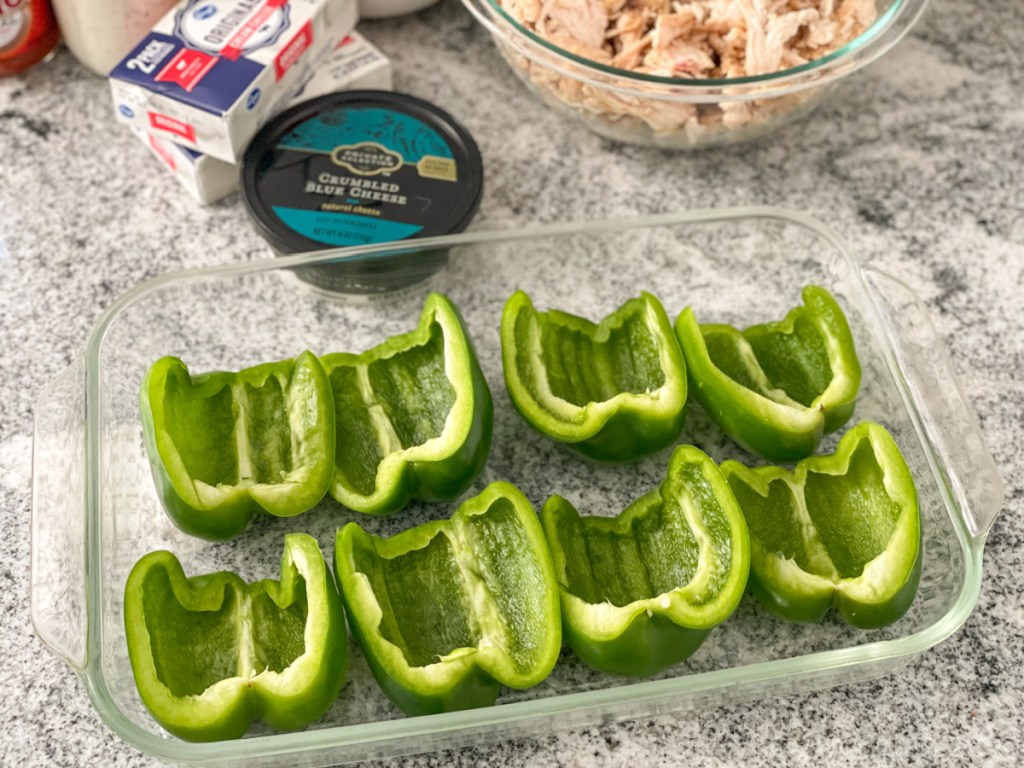 bell peppers in a baking dish