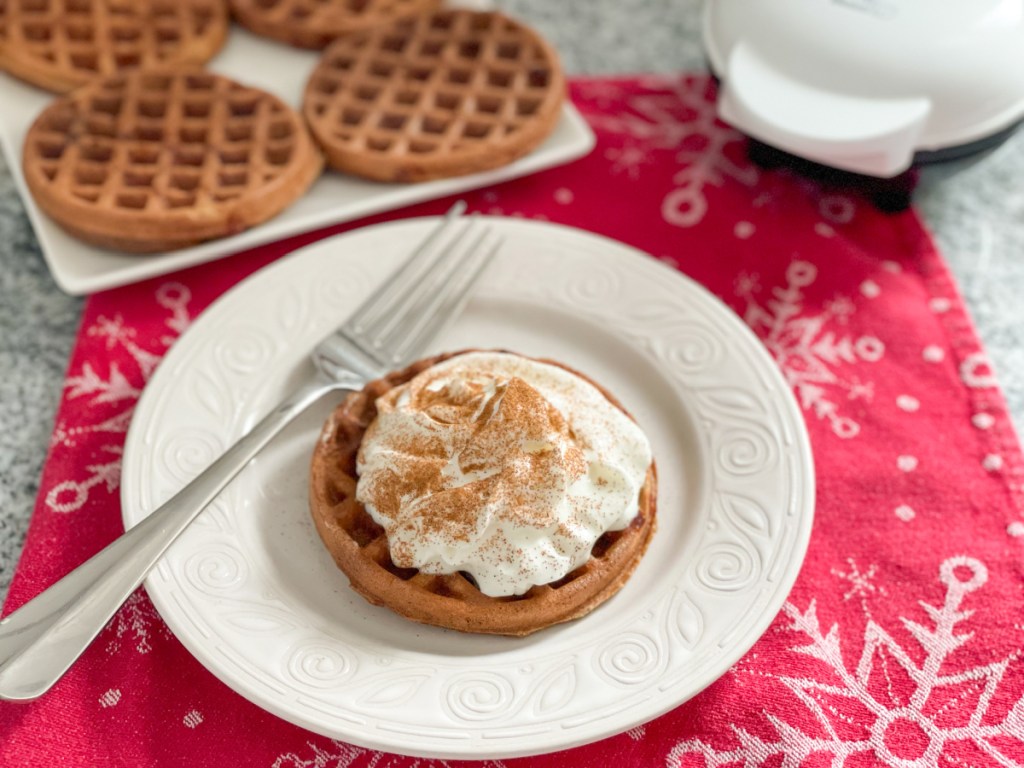 Gingerbread Chaffle with whipped cream