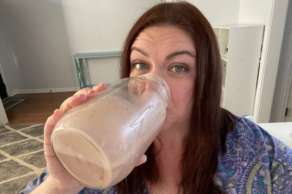 woman drinking keto milk