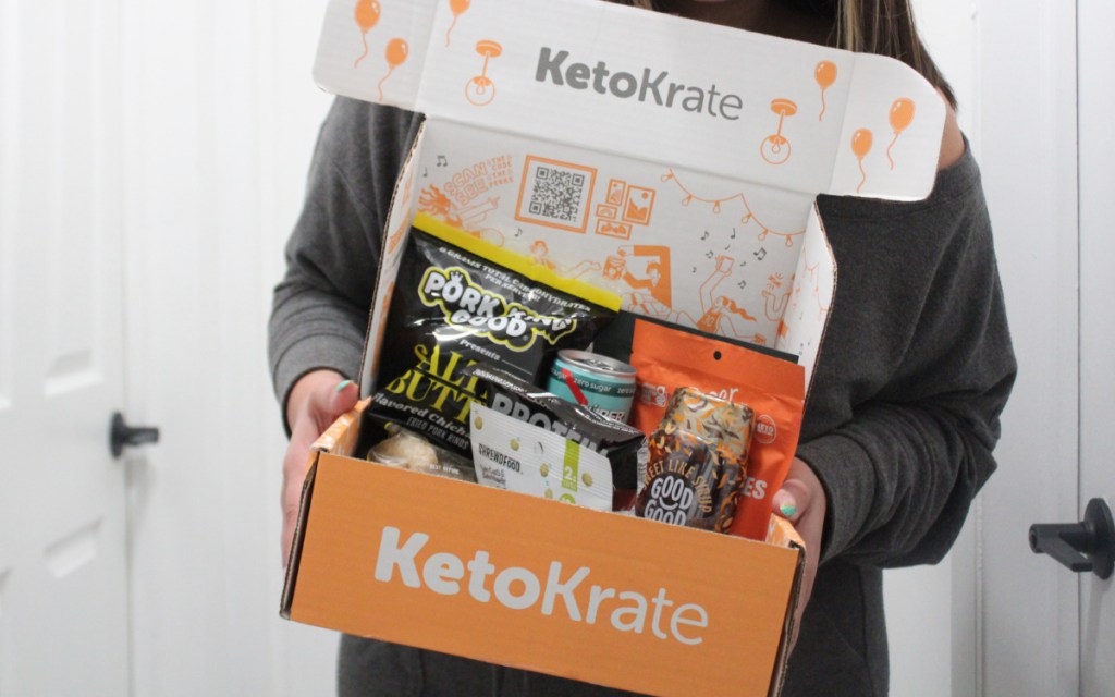 woman holding keto krate box