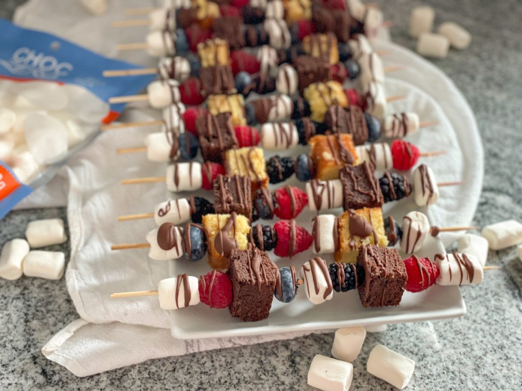 plated dessert kabobs