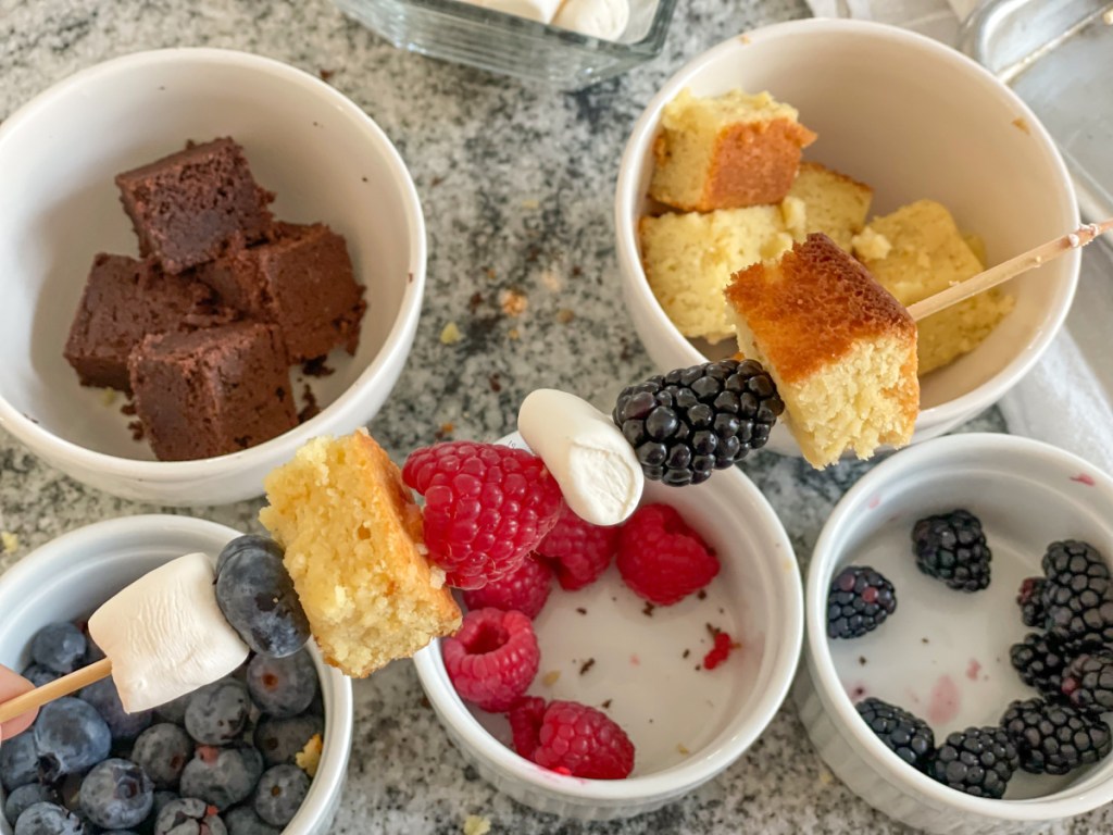 assembling dessert kabob