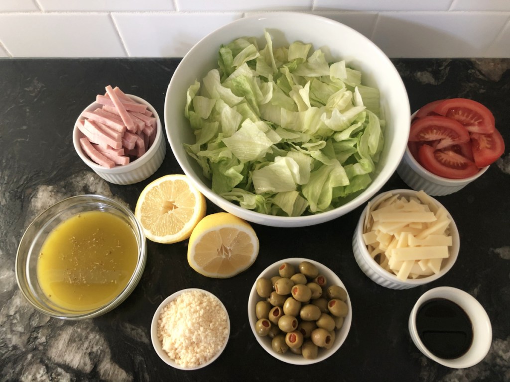 Ingredients for a 1905 Salad recipe that is keto and low carb