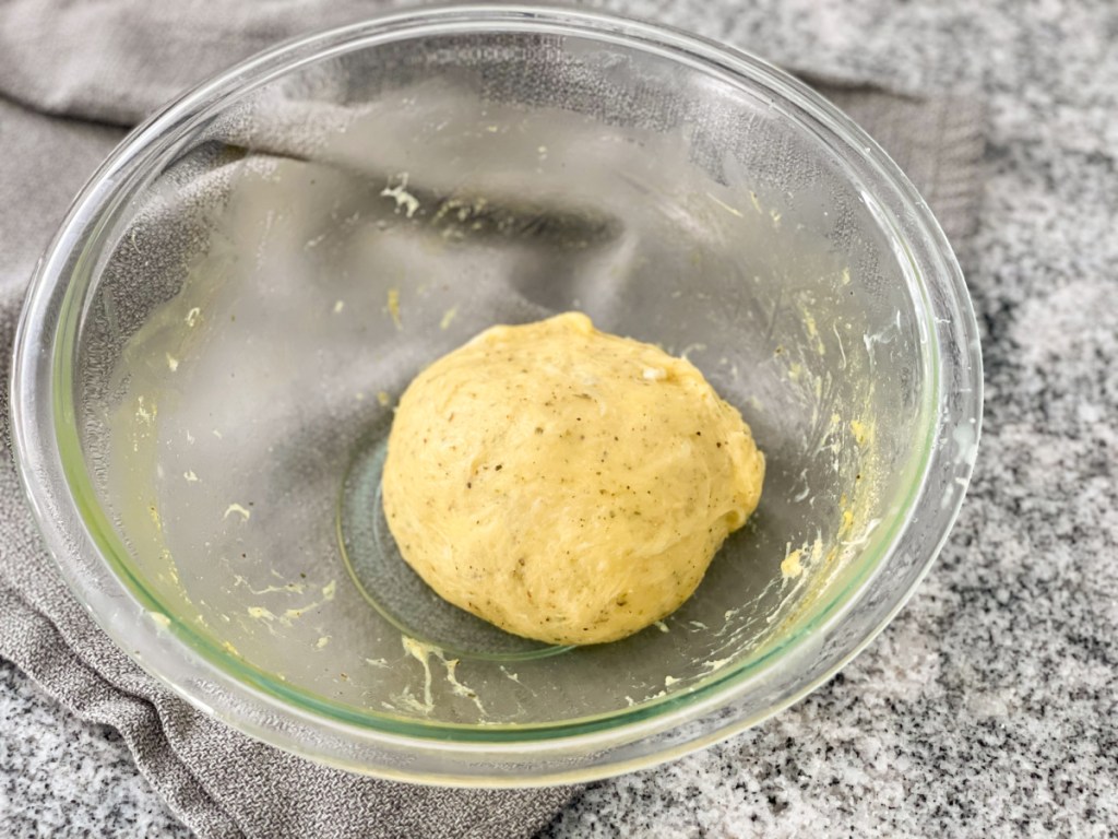 keto gnocchi recipe dough in a bowl