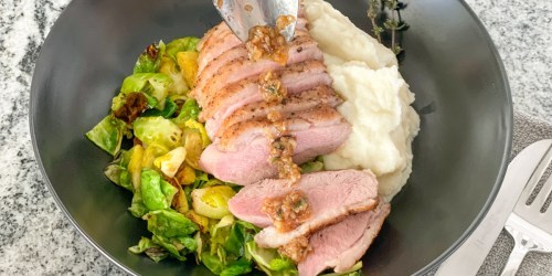 Easy Duck Breast Recipe with Brussels Sprouts & Mashed Cauliflower