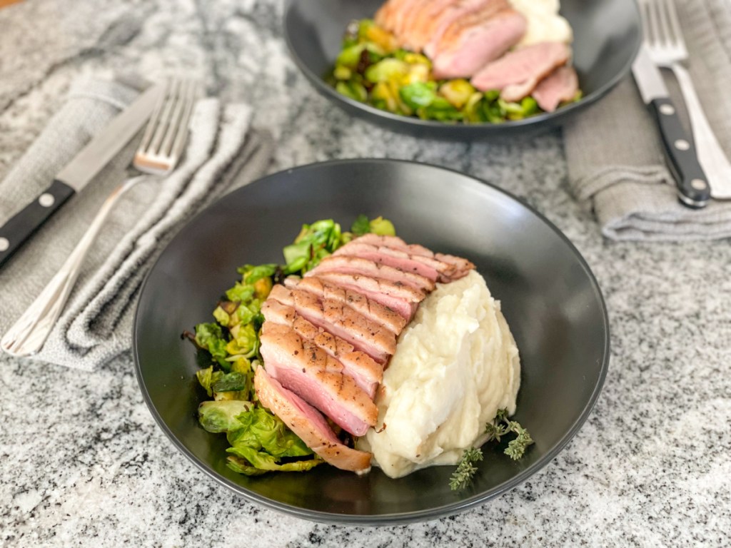 plated duck breast