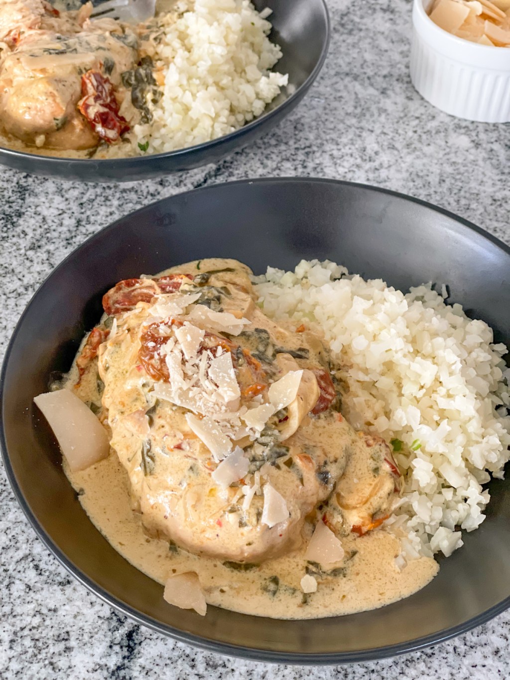 plated tuscan chicken