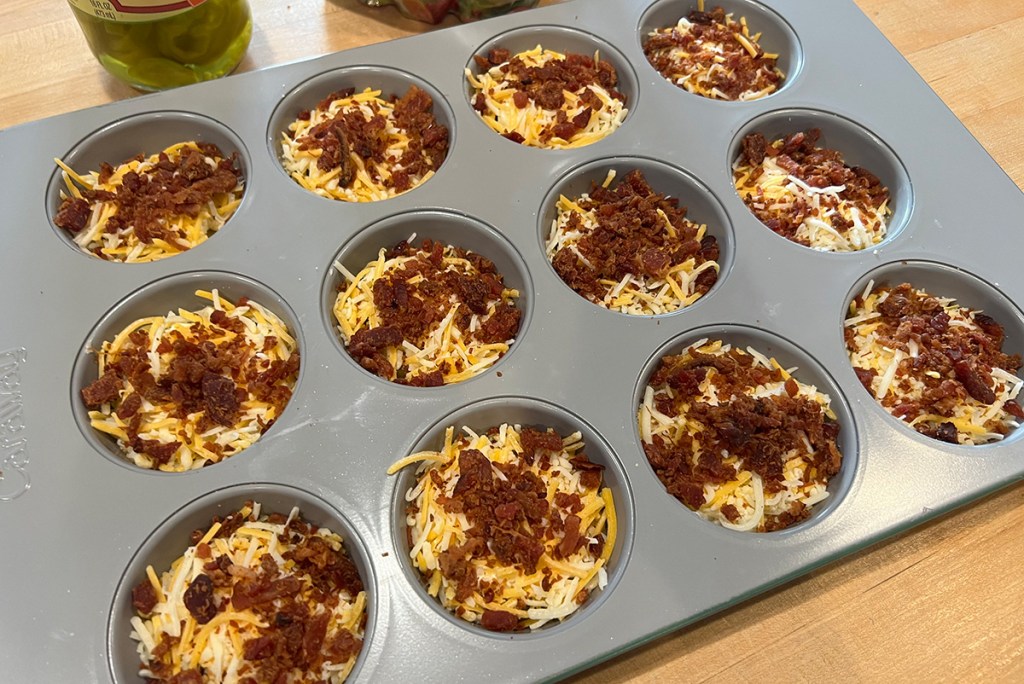 jalapeno bites in muffin tray ready for the oven