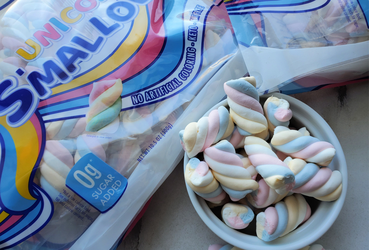 A bag of Unicorn S'mallows, one of the best keto candy options in 2024