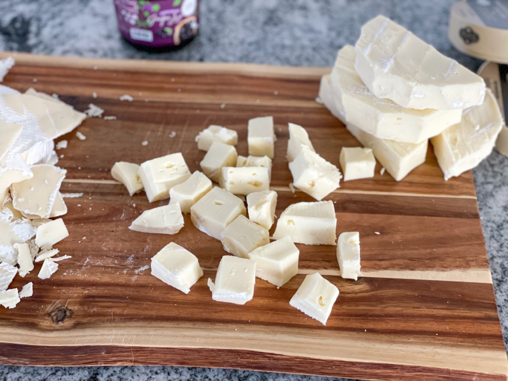 cubed keto brie cheese