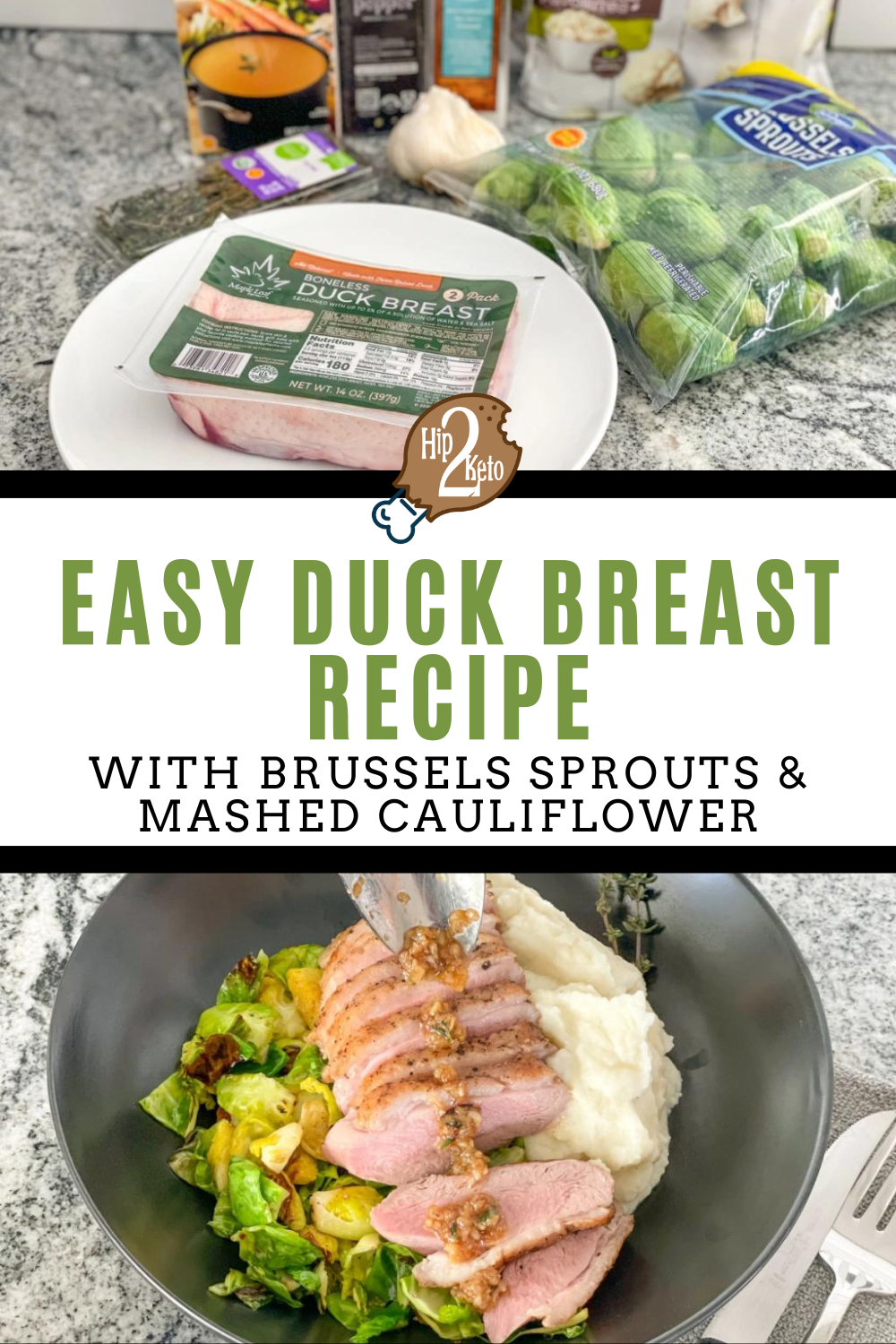 Easy Duck Breast Recipe with Duck Fat Brussels Sprouts
