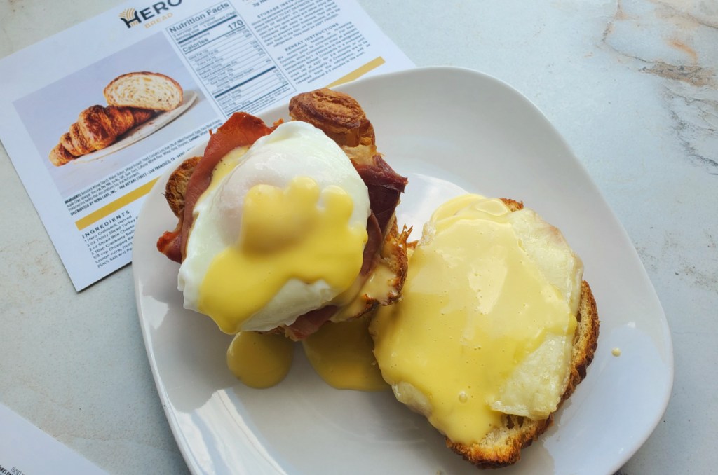 using hero croissant for eggs benedict