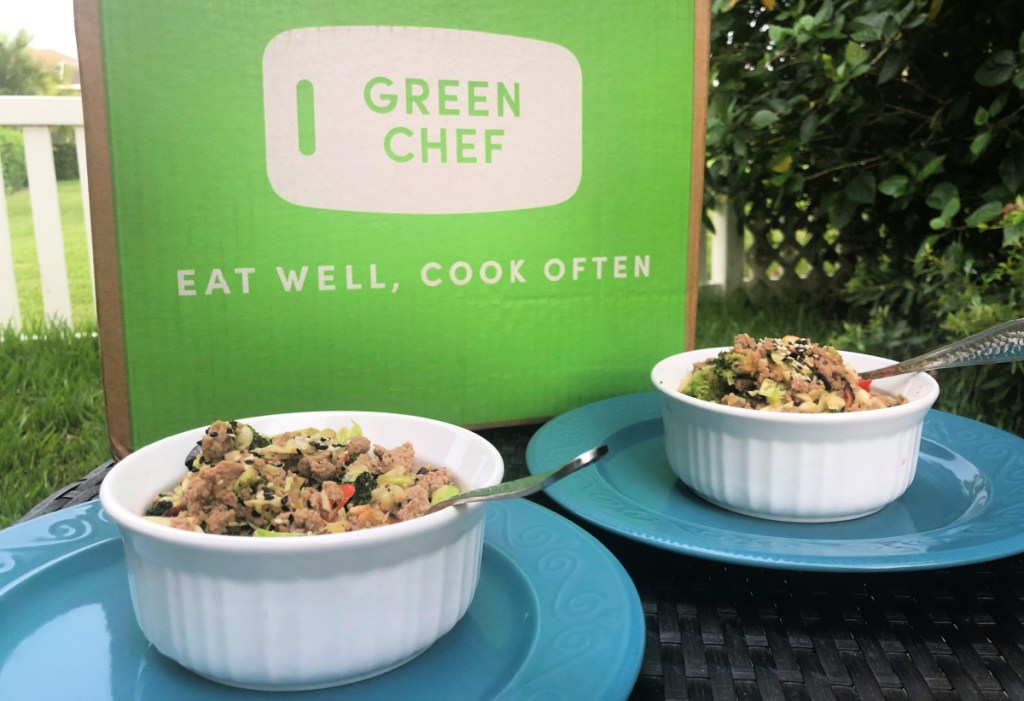 Green Chef Keto Meals in front of the packaging