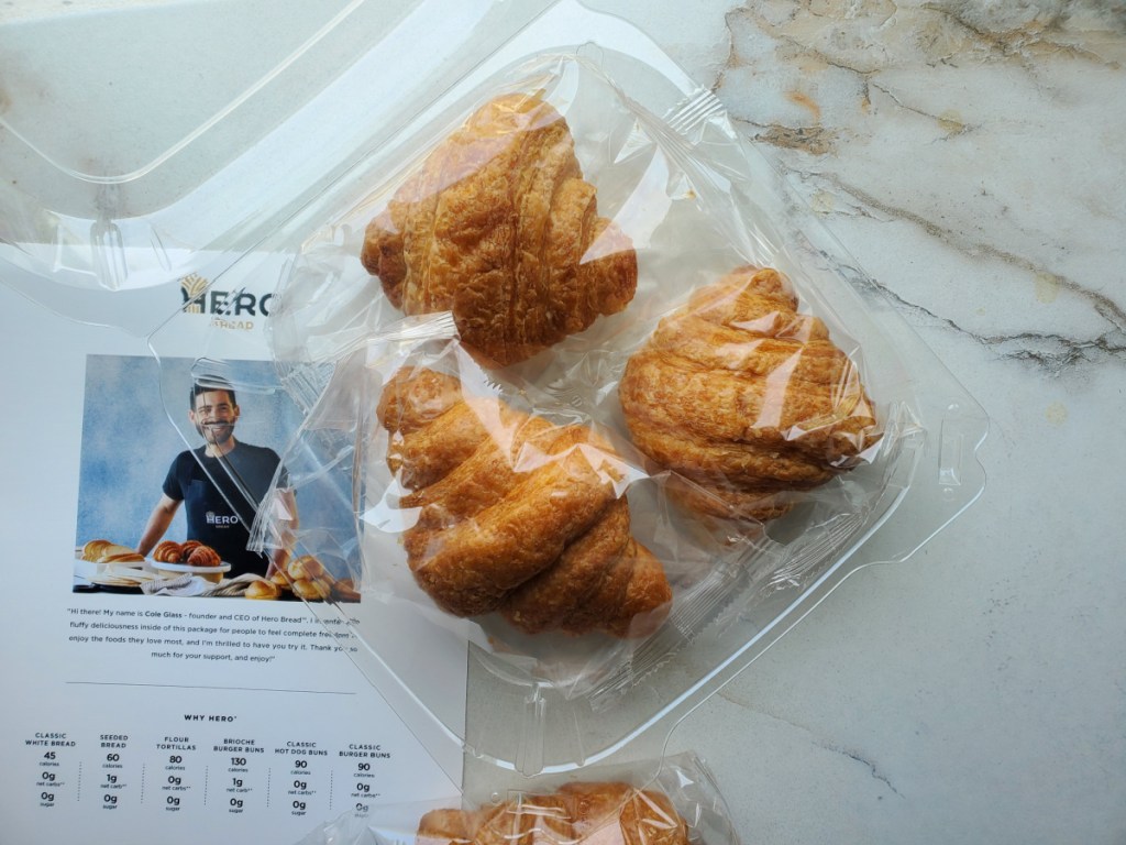 A box full of low-carb croissants from Hero