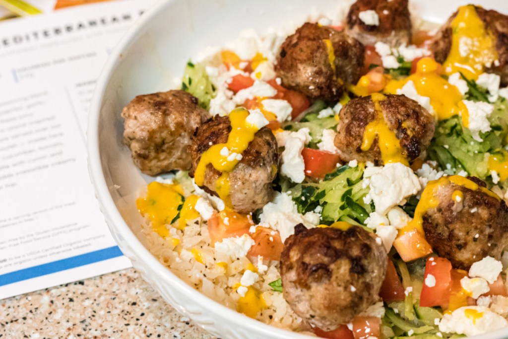 a plate of keto meatballs from green chef
