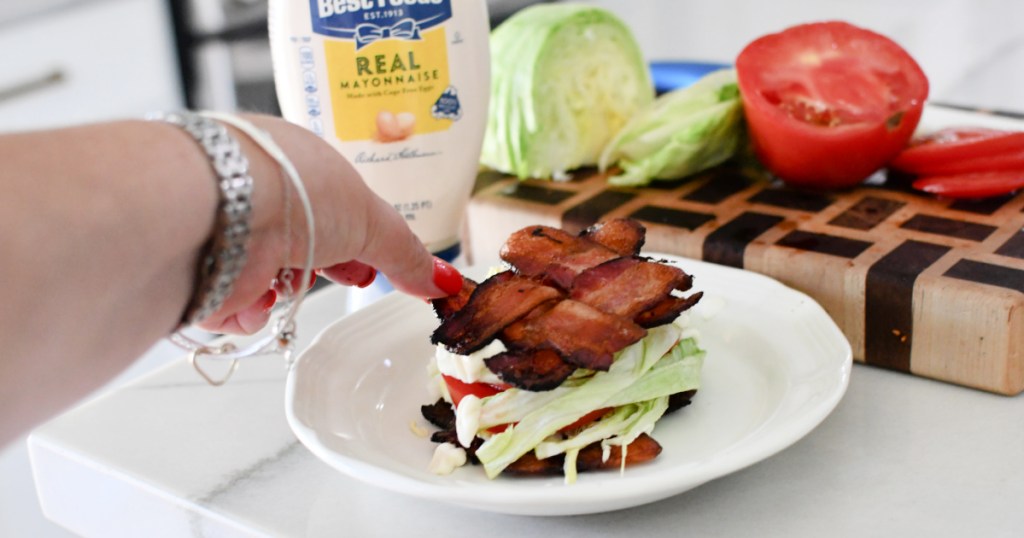 bacon weave bunless keto blt