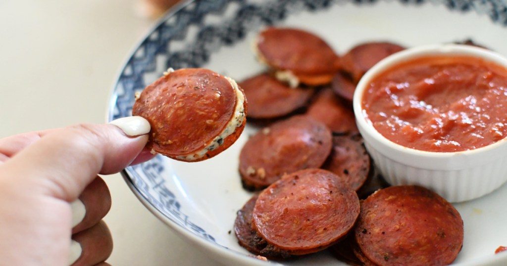 stuffed keto pepperoni bites