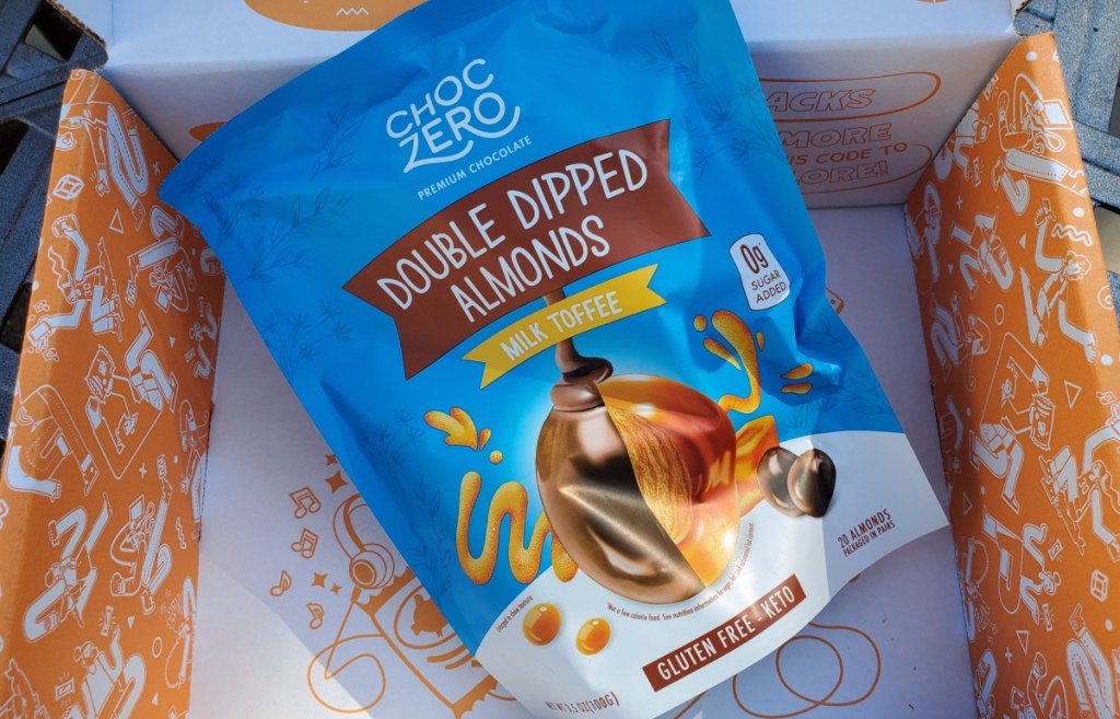 choczero double dipped almonds from keto krate box