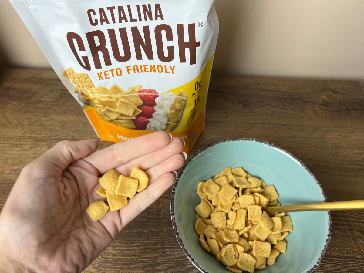 A bowl of keto catalina crunch cereal