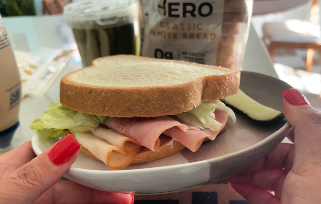 a low carb sandwich made on hero bread