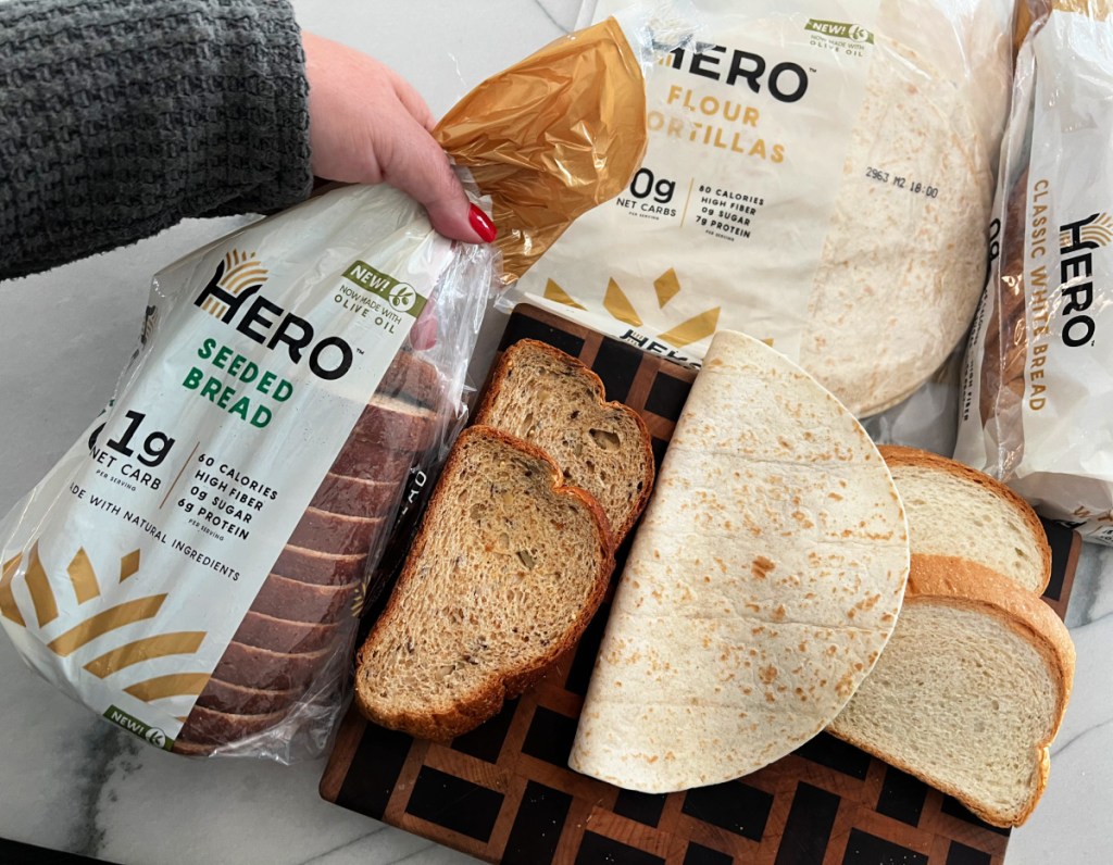 The Hero Bread triple threat bundle that includes low carb tortillas and sliced bread