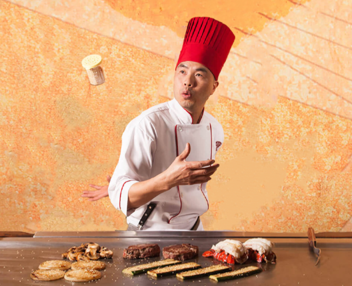 benihana chef serving a birthday freebie