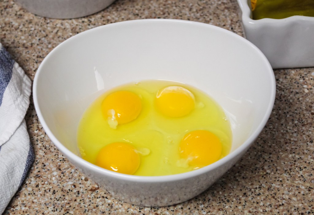 Cracked Eggs in a bowl