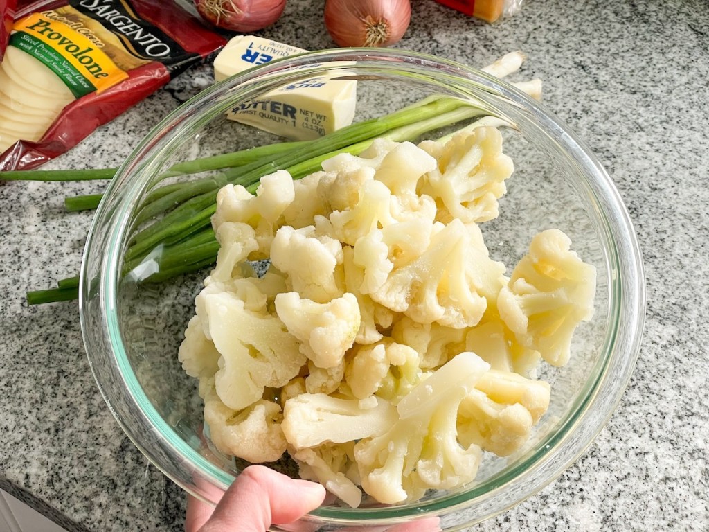 bowl of frozen cauliflower