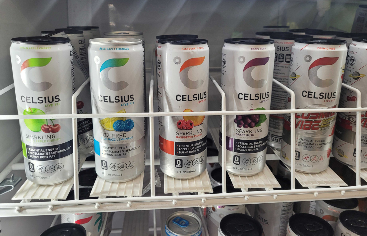 Celsius Drinks in a Dollar Tree Fridge