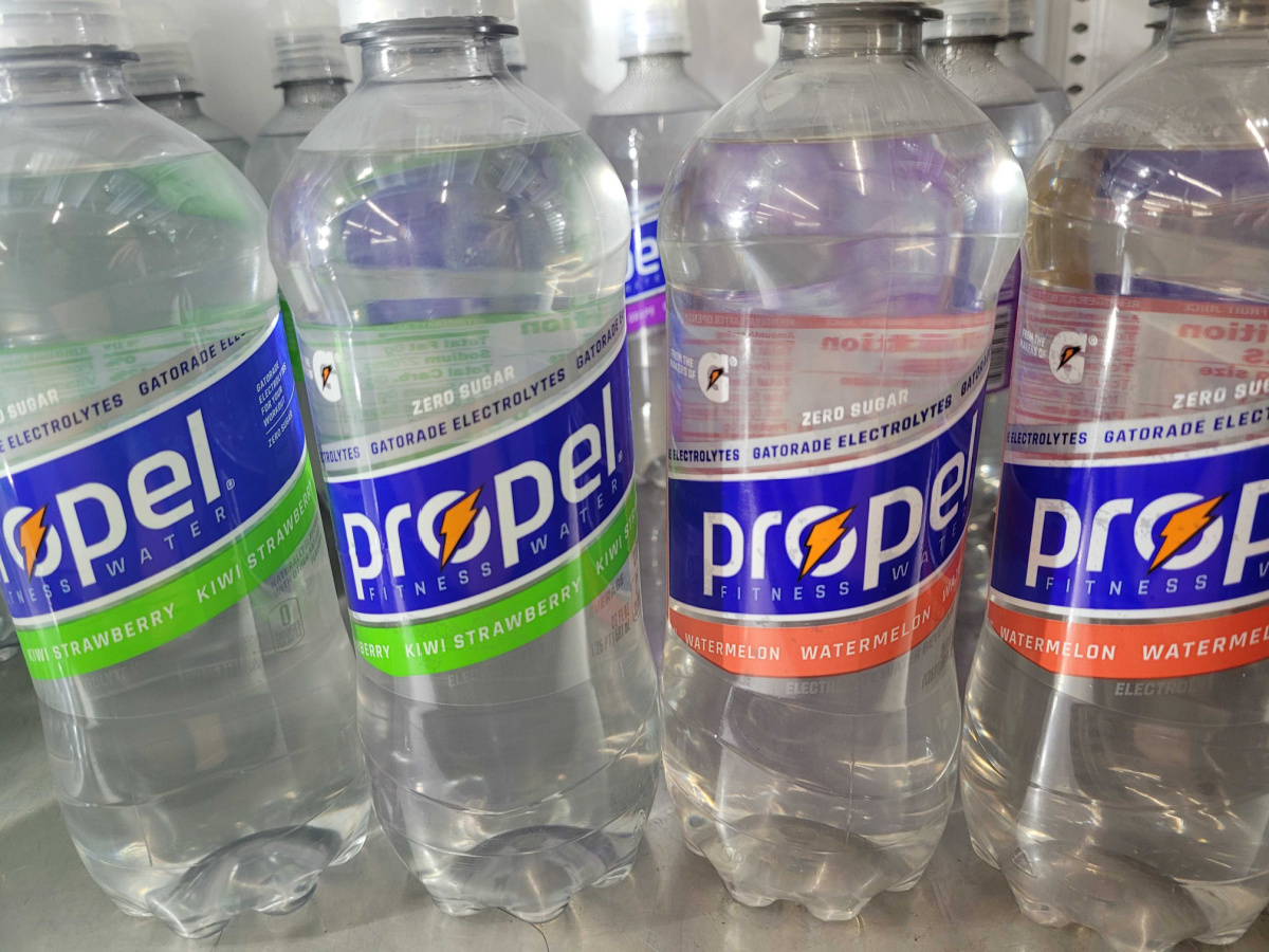 Propel Fitness Water on a Dollar tree shelf