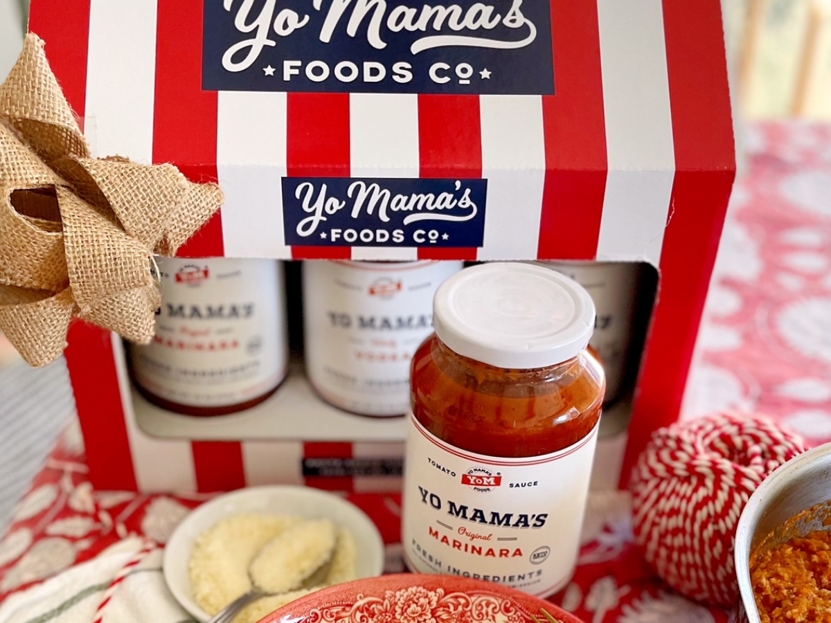 jar of spagetti sauce next to gift box set