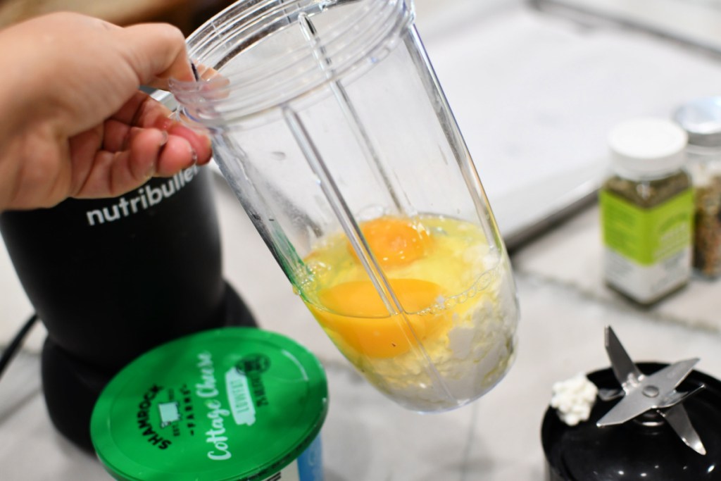 eggs and cottage cheese in a blender