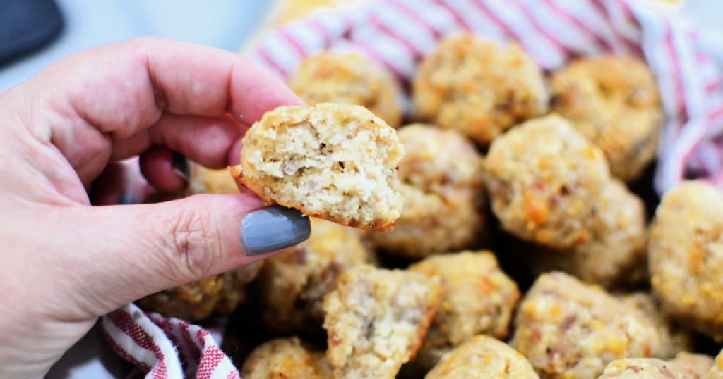 inside of a keto sausage ball 