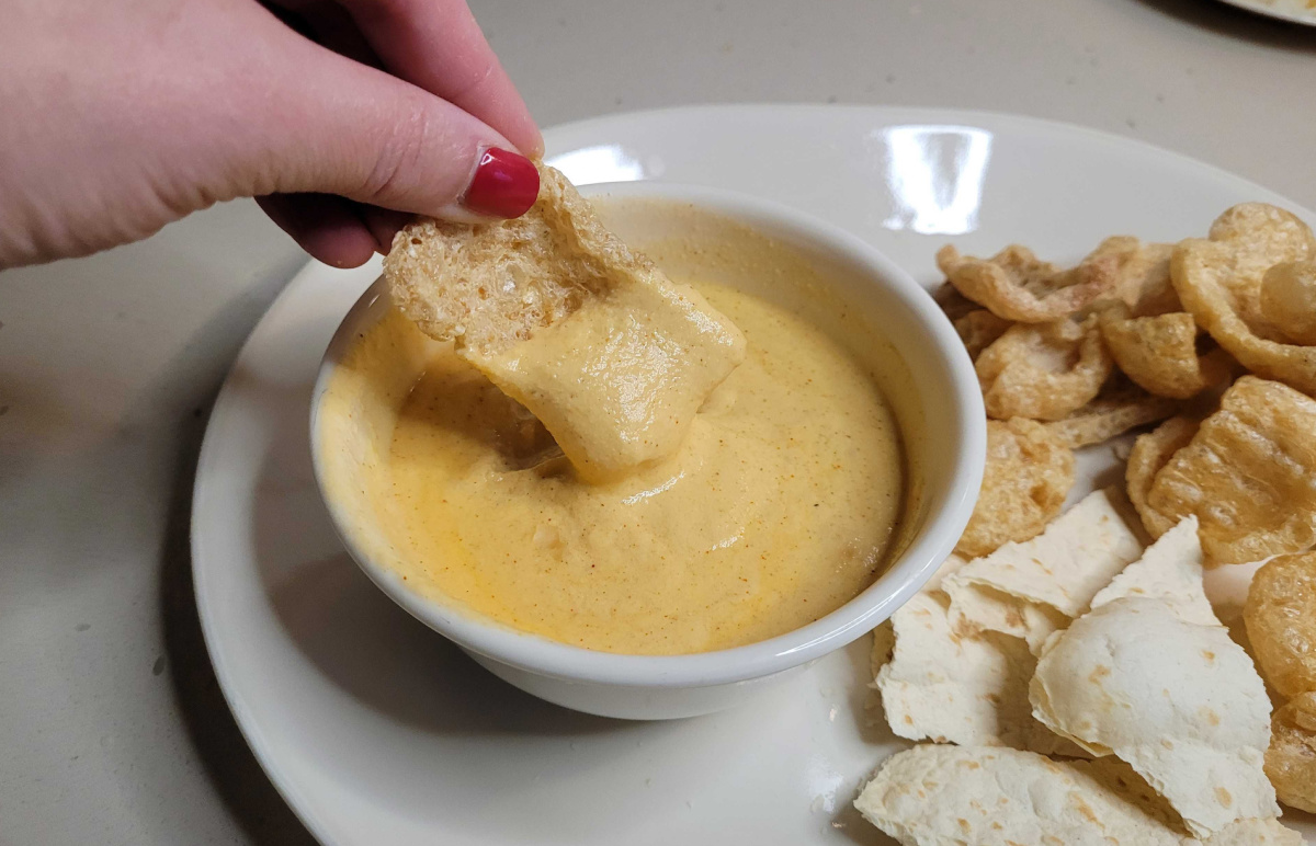 A bowl of keto cottage cheese dip